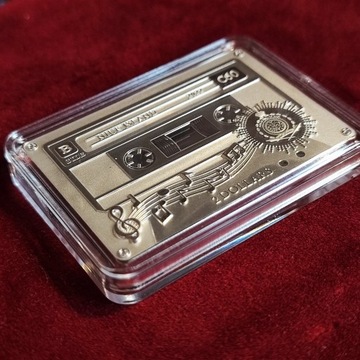 Srebrna moneta KASETA magnetofonowa - Casset Tape