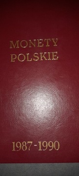 MONETY POLSKIE 1987 -1990 ZESTAW +ALBUM FISCHERA