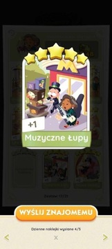 "MUZYCZNE ŁUPY" - Monopoly go naklejka /17