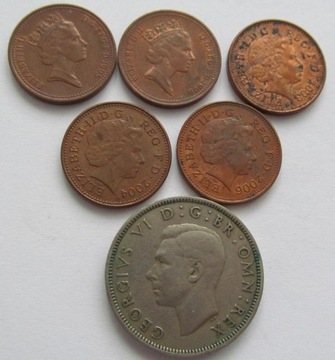 Zestaw 6 monet Wielka Brytania