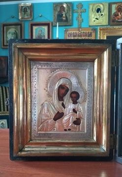 Ikona Rosja srebro złocone Matka Boża Smoleńska