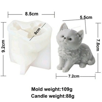 Śliczny kotek forma silikonowa do świeć i mydeł 