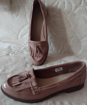 (39) Lakierowane mokasyny z Londynu, loafersy 