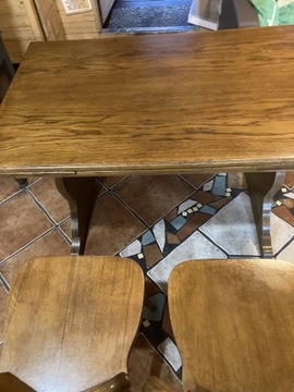 Stół + 2 krzesła dębowe