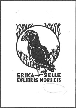 Ex libris Erika Selle Nordicis, papuga.