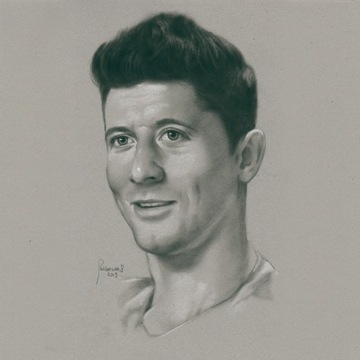 Portret ze zdjęcia ołówkiem A4 Robert Lewandowski