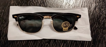 Nowe okulary rayban clubmaster czarne damskie M 