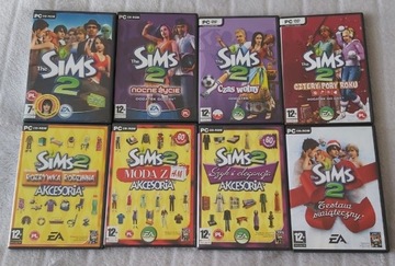 The Sims 2 - zestaw 8 gier (podstawa i dodatki)