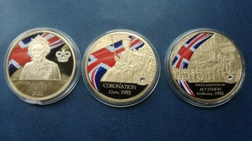 W.Brytania_Elżbieta II - 3 medale z serii jubileuszowej