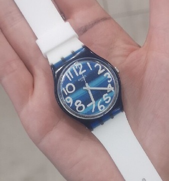 Zegarek Swatch Gent niebieski turkusowy paski