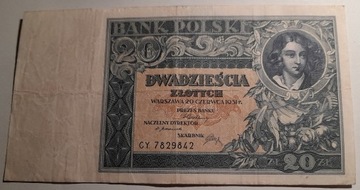 BANKNOT 20 zł 20 CZERWCA 1931r..