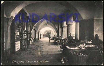 STRZEGOM Striegau rynek podcienia handel 1906