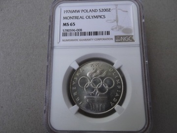 200 zł. 1976 Olimpiada  NGC MS65