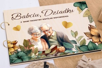 Prezent DZIEŃ BABCI i DZIADKA Drewniany Album 