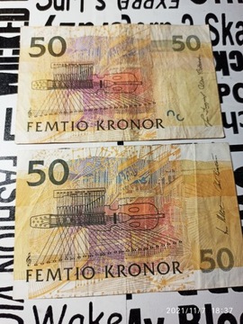 banknoty korony szwedzkie  50 koron