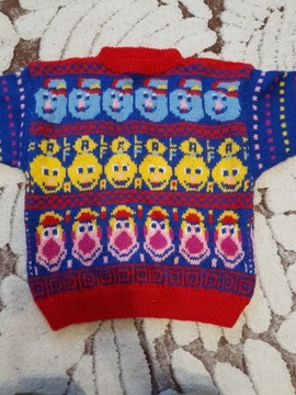 Wełniany sweter dziecięcy 8 9 lat 100% wełna