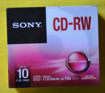 10x SONY CD-RW 700MB 4x-10x SLIM