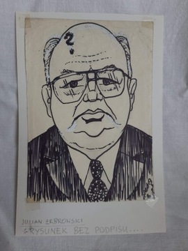 Rysunek Brudnopis Juliana Żebrowskiego "Gorbaczow"