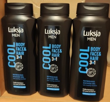 Luksja Men żel pod prysznic COOL 3w1 3x 500 ml