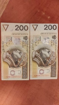 Sprzedam banknoty  200 zł 1994 r