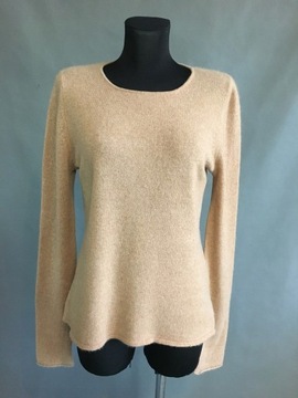 Brązowy sweter 100% kaszmir r. L sweter camel