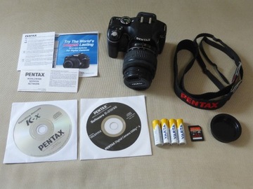 Pentax K-x + obiektyw 18-55mm + dodatki | aparat fotograficzny lustrzanka