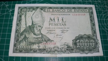 Banknot - Hiszpania 1000 Pesetas - 1965 P.151