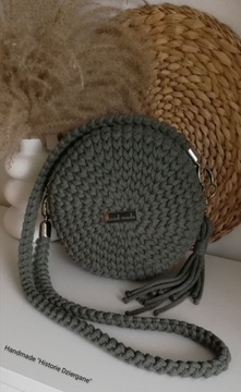 Torebka szydełko handmade crochet round bag 