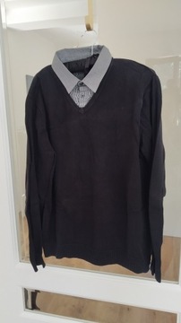Czarny sweter z koszulą w kratkę Burton 