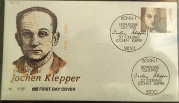 Koperta FDC Niemcy 1992 Jochen Klepper pisarz