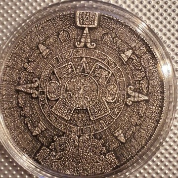 Aztecki kalendarz słoneczny. Srebro 2 oz