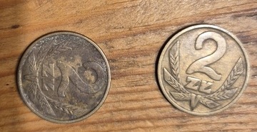 Dwie monety 2 złote 1975 i 1978