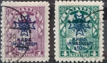 Znaczki pocztowe 1924r.Łotwa z serii charytatywne 