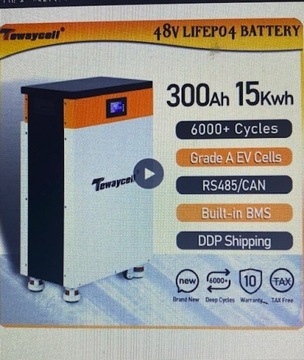 Magazyn energii 15kW/48V/300A-LiFePo4+BMS 