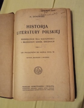 Historia literatury polskiej około 1922 r