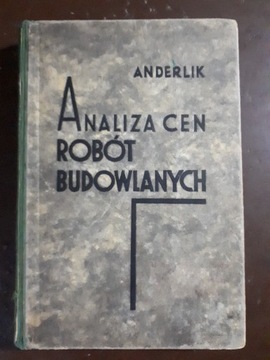 Anderlik W. Analiza cen robót budowlanych 1935rok.