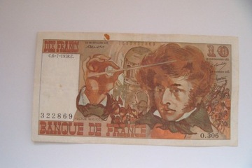 BANKNOT FRANCJA  10 FRANCS 1978 r. seria 0