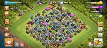 Konto clash of clans TH13, 181 Poziom, 23500 Gem