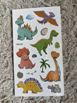 Tatuaże brokatowe dla dzieci dla dziewczynki chłopaka dinozaury wodne tatoo