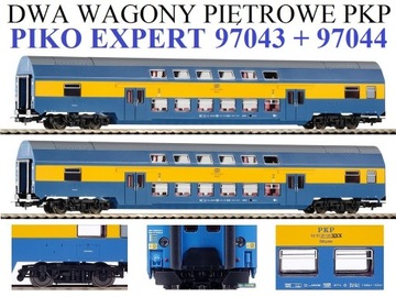 GLEDZIU PIKO 97043 + 97044 2 x WAGON PIĘTROWY PKP