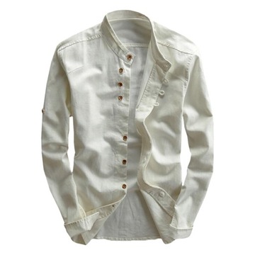 Koszula / Long Sleeve Mandarin Collar Cotton Shirt