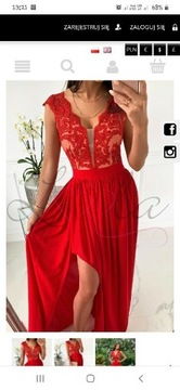 Czerwona sukienka maxi 