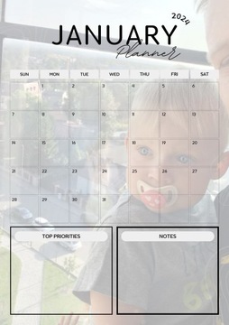 Personalizowany Planner na Miesiąc z Twoim Zdjęcie