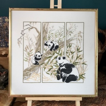 Obraz z pandami haft krzyżykowy
