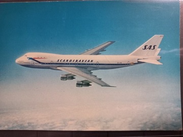 Pocztówka SAS Scandinavian Boeing 474B