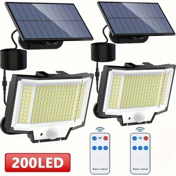 Lampa solarna LED , zestaw 2 x 200 LED