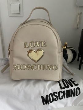 Plecak Love Moschino kremowy plecaczek Moschino 