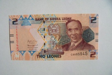 BANKNOT SIERRA LEONE - 2 LEONES - 2022 r.