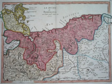 1757 oryginał MAPA POMORZE Szczecin Gorzów Słupsk