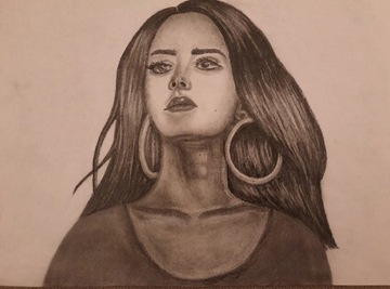 Rysunek, portret Lana del Rey